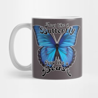 pooping butterfly pun Mug